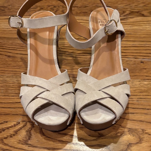 Sezane Beige Suede Strappy Sandals/ clogs - Picture 6 of 9